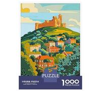 Puzzles for Adults 1000 Puzzles Huddersfield Castle Illustration Adult Jigsaw Puzzle Relaxing Games For Family Fun Deal As Gifts for The Whole Family 52x38cm/1000pcs