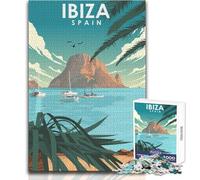 Puzzles for Adults 1000 Puzzles Ibiza Spain Vintage Art Challenging Game Toys Learning Educational Art Work Gift Size 38x26cm