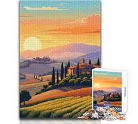 Puzzles for Adults 1000 Puzzles Italy Art Tuscany Sunset Challenging Game Toys Learning Educational Art Work Gift Size 50x75cm