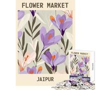 Puzzles for Adults 1000 Puzzles Jaipur Flower Market Adult Jigsaw Puzzles Improve Memory Help The Brain Exercise for Is Ideal As A Gifts (38x26cm)
