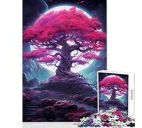 Puzzles for Adults 1000 Puzzles Japan Tree Of Life Neon Jigsaw Puzzles for Adults Birthday Present Every Piece Is Unique - Challenging Game Toys (38x52cm)