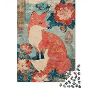 Puzzles for Adults 1000 Puzzles Japanese Fox Art Print Jigsaws for Adults Toy Wall Decor Stress Reliever Unique Birthday And Gifts 70x50cm/1000pcs