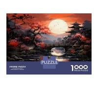 Puzzles for Adults 1000 Puzzles Japanese Garden Sunset-2 Puzzles for Adults Relaxing Games Precision Cutting Deal As Gifts for The Whole Family 70x50cm/1000pcs