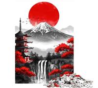 Puzzles for Adults 1000 Puzzles Japanese Landscape with Pagoda And Mountain Help The Brain Exercise Family Activities Brain Teaser Game for Age 14+ Game (38x26cm)