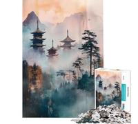 Puzzles for Adults 1000 Puzzles Japanese Pagoda Landscape Fun at Home Activities, Stress Reliever Family Games for Ages 14 And over (50x75cm)