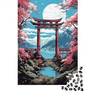 Puzzles for Adults 1000 Puzzles Japanese Torii Gate with Cherry Blossoms Adult Puzzles Family Game Wall Decoration Deal As Gifts for The Whole Family 52x38cm/1000pcs