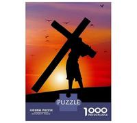 Puzzles for Adults 1000 Puzzles Jesus with Cross Teenager Puzzles Fun Games Hand Speed Race Deal As Gifts for The Whole Family 38x26cm/1000pcs