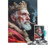 Puzzles for Adults 1000 Puzzles King Smoke Style Adult Jigsaw Puzzles Improve Memory Help The Brain Exercise for Is Ideal As A Gifts (Size 38x26cm)