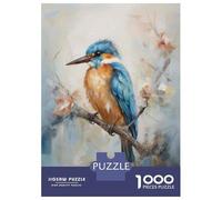 Puzzles for Adults 1000 Puzzles Kingfisher Bird Painting Artwork Puzzles for Adults Relaxing Games Precision Cutting Deal As Gifts for The Whole Family 52x38cm/1000pcs