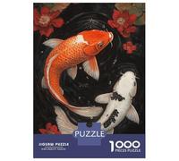 Puzzles for Adults 1000 Puzzles Koi Harmony Red And White Elegance Puzzle for Adults Relax Games Analysis And Logic Deal As Gifts for The Whole Family 52x38cm/1000pcs
