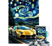 Puzzles for Adults 1000 Puzzles Lamborghini Reventon Under Starry Night Fun at Home Activities, Stress Reliever Family Games for Ages 14 And over (38x52cm)