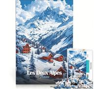 Puzzles for Adults 1000 Puzzles Les Deux Alpes Ski Resort Family Games Parent-child Interaction Challenging Game Gifts 38x52cm