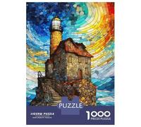 Puzzles for Adults 1000 Puzzles Lighthouse on A Cliff Puzzle for Adults Relax Games Analysis And Logic Deal As Gifts for The Whole Family 38x26cm/1000pcs
