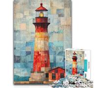 Puzzles for Adults 1000 Puzzles Lighthouse Watercolor Art Brainteaser Family Games Staycation Kill Time Birthday Gift (50x75cm)