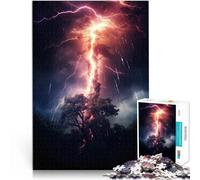Puzzles for Adults 1000 Puzzles Lightning City Skyline Made of cardboard，for age 14 years and over For Family Fun & Game Night Unique Home Decorations and Gifts。size：26x38cm/10.24x14.96inch