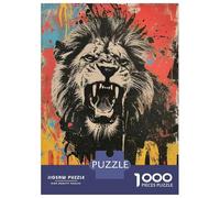 Puzzles for Adults 1000 Puzzles Lion Roar Wall Art Print Adult Jigsaw Puzzle Relaxing Games For Family Fun Deal As Gifts for The Whole Family 52x38cm/1000pcs