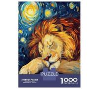 Puzzles for Adults 1000 Puzzles Lion Sleeping Under Starry Night Adult Puzzles Family Game Wall Decoration Deal As Gifts for The Whole Family 38x26cm/1000pcs