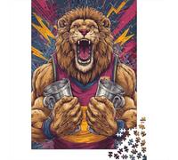 Puzzles for Adults 1000 Puzzles Lion Sports Trophy Art Print Jigsaws for Adults Toy Wall Decor Stress Reliever Unique Birthday And Gifts 38x26cm/1000pcs