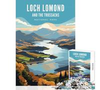 Puzzles for Adults 1000 Puzzles Loch Lomond National Park Jigsaw Puzzles for Adults Birthday Present Every Piece Is Unique - Challenging Game Toys (50x75cm)