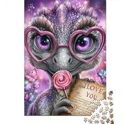 Puzzles for Adults 1000 Puzzles Love Letter Lizard with Heart Glasses Jigsaw for Adults Hands-on Game For Family Fun Unique Birthday And Gifts 52x38cm/1000pcs