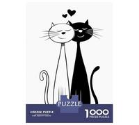 Puzzles for Adults 1000 Puzzles Loving Cats Black And White Jigsaws for Adults Relaxing Games Perfect Decoration Help The Brain Exercise 70x50cm/1000pcs