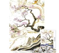 Puzzles for Adults 1000 Puzzles Luxury Marble Cherry Tree Relaxing Games Hand Speed Race Home Decoration Toys Difficult And Challenge (50x75cm)