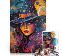 Puzzles for Adults 1000 Puzzles Magic Witch Made of wood，for and 14 years and over for educational game challenge toy Wish List with Santa Claus。size：50x75cm/14.96x20.47inch
