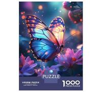 Puzzles for Adults 1000 Puzzles Magical Butterfly on Flowers Jigsaw for Adults Hands-on Game For Family Fun Unique Birthday And Gifts 70x50cm/1000pcs