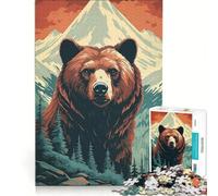 Puzzles for Adults 1000 Puzzles Majestic Bear Mountain Landscape Fun Games Train Your Brain And Hands Enhance Love between Couples 38x26cm