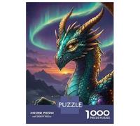 Puzzles for Adults 1000 Puzzles Majestic Dragon with Aurora Borealis Puzzle for Adults Relax Games Analysis And Logic Deal As Gifts for The Whole Family 52x38cm/1000pcs