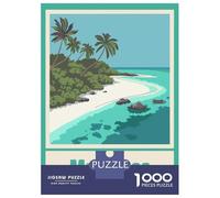 Puzzles for Adults 1000 Puzzles Maldives Tropical Beach Travel Puzzles for Adults Family Games Perfect Decoration Unique Birthday And Gifts 38x26cm/1000pcs