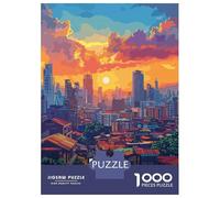 Puzzles for Adults 1000 Puzzles Manila Philippines Cityscape at Sunset Jigsaw for Adults Hands-on Game For Family Fun Unique Birthday And Gifts 38x26cm/1000pcs