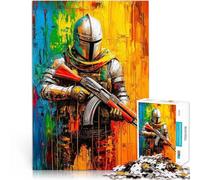 Puzzles for Adults 1000 Puzzles Medieval warrior with gun Made of wood for 14+ For family fun Birthday gift, gifts, wall art。size：50x75cm/19.68x29.52inch