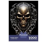 Puzzles for Adults 1000 Puzzles Metallic Skull Artwork Jigsaws for Adults Toy Wall Decor Stress Reliever Unique Birthday And Gifts 38x26cm/1000pcs