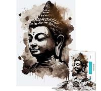 Puzzles for Adults 1000 Puzzles Mindful Buddha Ink Wash Jigsaw 1000 Pieces Toy Wall Decor But Fun And Humorous for Is Ideal As A Gifts (75x50cm)
