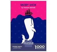 Puzzles for Adults 1000 Puzzles Moby Dick Minimalist Book Cover Puzzles for Adults Relax Games Staycation Kill Time for Birthday, Chrismas 38x26cm/1000pcs