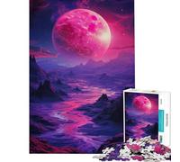 Puzzles for Adults 1000 Puzzles Moon Landscape Magic Retro Educational Challenge Wall Art Practical Game for 14+ Puzzle Game Offered (38x26cm)