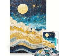 Puzzles for Adults 1000 Puzzles Moonlit Waves Abstract Art Anti-Stress Toys Precision Cutting Deal As Gifts for The Whole Family 50x75cm