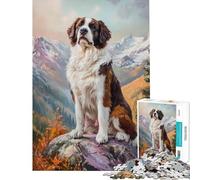 Puzzles for Adults 1000 Puzzles Mountain Saint Bernard Adult Jigsaw Puzzles Improve Memory Help The Brain Exercise for Is Ideal As A Gifts (Size 38x52cm)