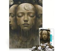 Puzzles for Adults 1000 Puzzles Multiple Faces with Closed Eyes Anti-Stress Toys Precision Cutting Deal As Gifts for The Whole Family 50x75cm