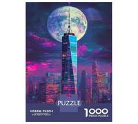 Puzzles for Adults 1000 Puzzles Neon City Moonlit Skies -1 Puzzle for Adults Relax Games Analysis And Logic Deal As Gifts for The Whole Family 70x50cm/1000pcs