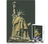 Puzzles for Adults 1000 Puzzles New York Statue of Liberty Unique Challenge Game Enhance Memory Gift For Birthdays Size 38x52cm