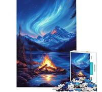 Puzzles for Adults 1000 Puzzles Nightfire Under The Northern Lights Fun Activities at Home Hand Speed Race Educational Toy for 14+ Puzzle Game Offered (38x26cm)