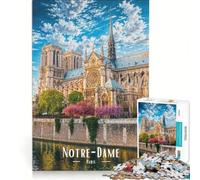 Puzzles for Adults 1000 Puzzles Notre-Dame Cathedral in Paris Fun Games Train Your Brain And Hands Enhance Love between Couples 38x26cm