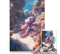 Puzzles for Adults 1000 Puzzles Octopus in The Ocean Fun Games Train Your Brain And Hands Enhance Love between Couples 38x52cm
