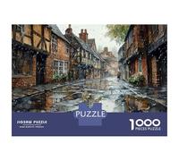 Puzzles for Adults 1000 Puzzles Old Town Street Scene Puzzles for Adults Relaxing Games Precision Cutting Deal As Gifts for The Whole Family 38x26cm/1000pcs