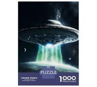 Puzzles for Adults 1000 Puzzles Paint UFO Ship Jigsaws for Adults Relaxing Games Perfect Decoration Help The Brain Exercise 52x38cm/1000pcs