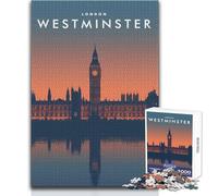 Puzzles for Adults 1000 Puzzles Palace of Westminster Unique Challenge Game Enhance Memory Gift For Birthdays Size 38x26cm