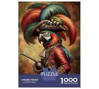 Puzzles for Adults 1000 Puzzles Parrot As A Pirate Captain Jigsaw for Adults Hands-on Game For Family Fun Unique Birthday And Gifts 52x38cm/1000pcs