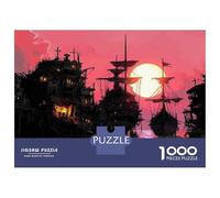 Puzzles for Adults 1000 Puzzles Pirate Ship Sunset Scene Puzzles for Adults Relaxing Games Precision Cutting Deal As Gifts for The Whole Family 70x50cm/1000pcs